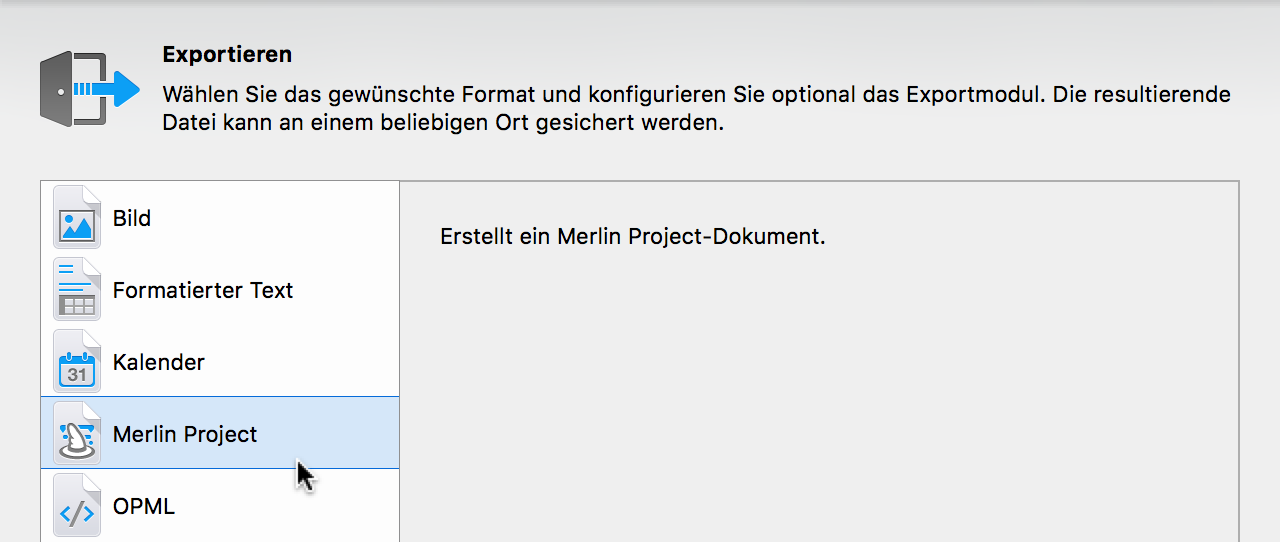 Export:Merlin Project