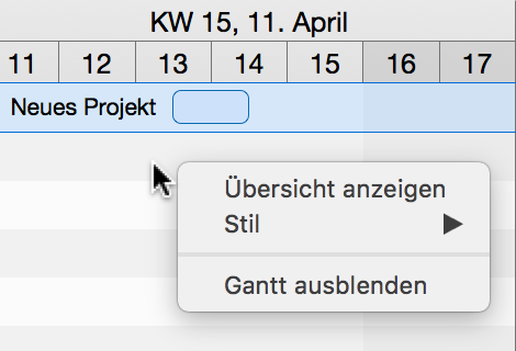 Gantt: Aus/Einblenden