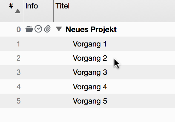 Vorgang in die Struktur einfügen