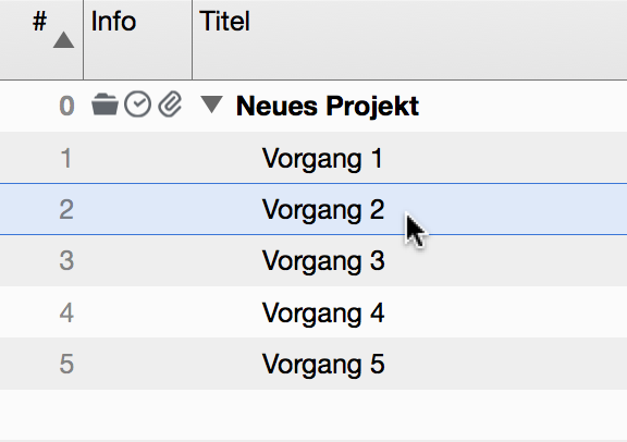 Vorgang selektieren