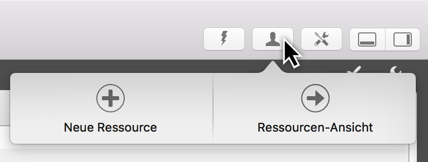 Symbolleiste - Ressourcen