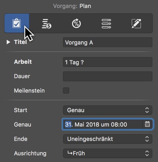 Vorgaben - Zeit