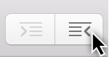 Toolbar - Outdenting