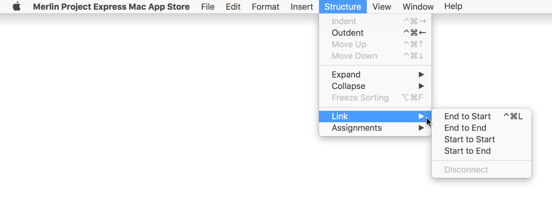 Menu:Structure - Link