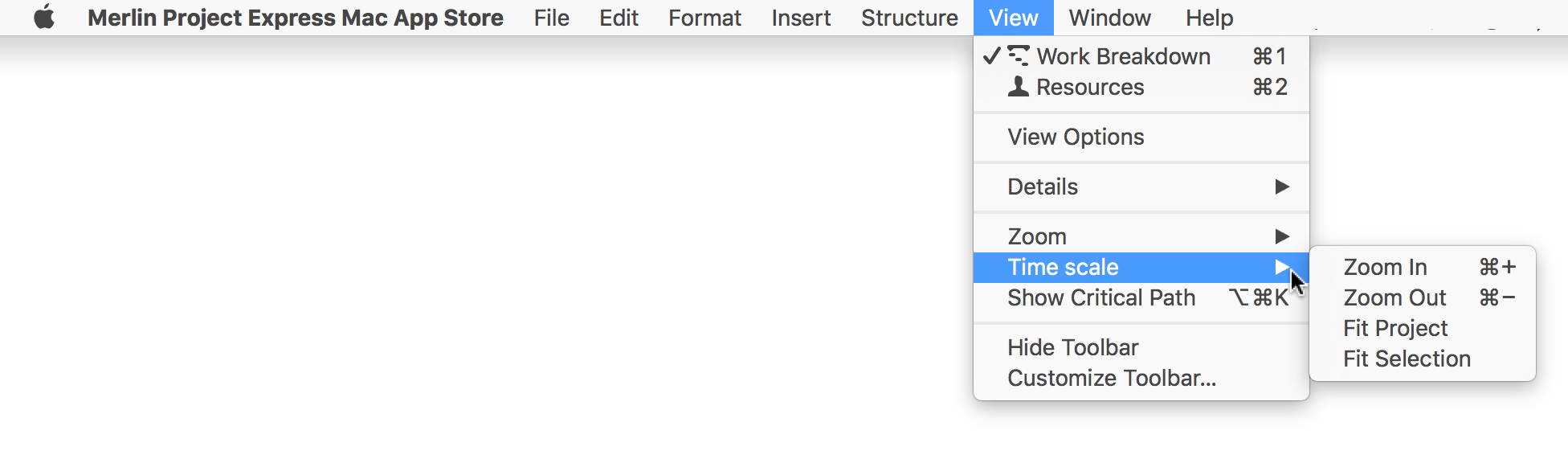 Menu:View - Time Scale
