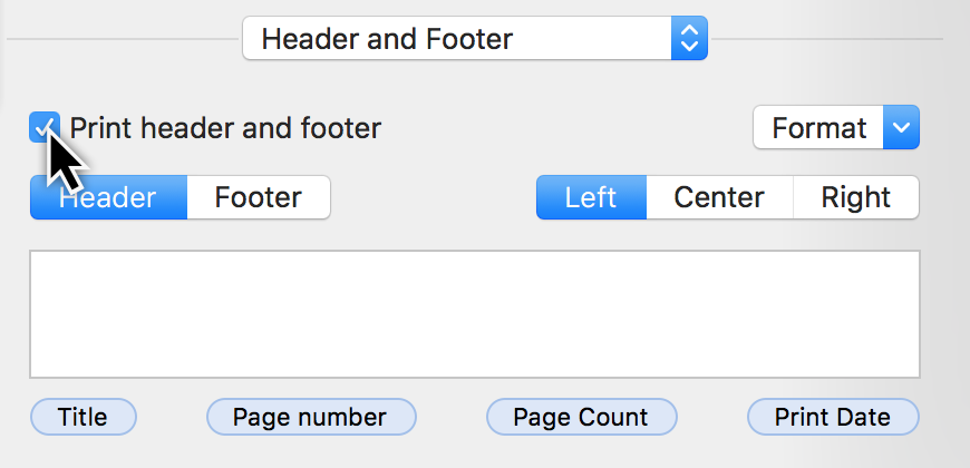 Print Menu:Header/Footer