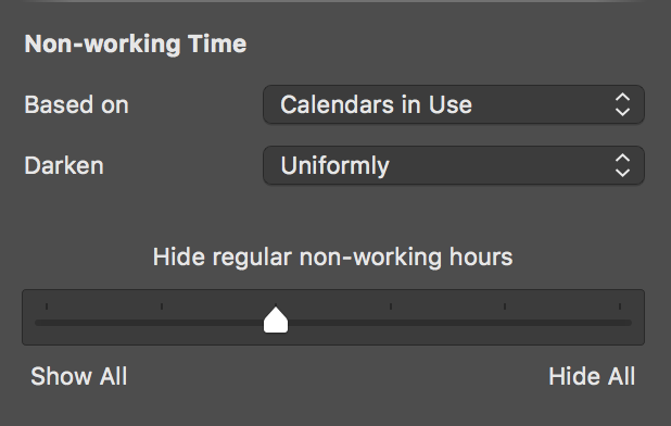 Non-working Time Settings