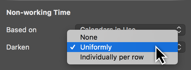 Darken Non-working time