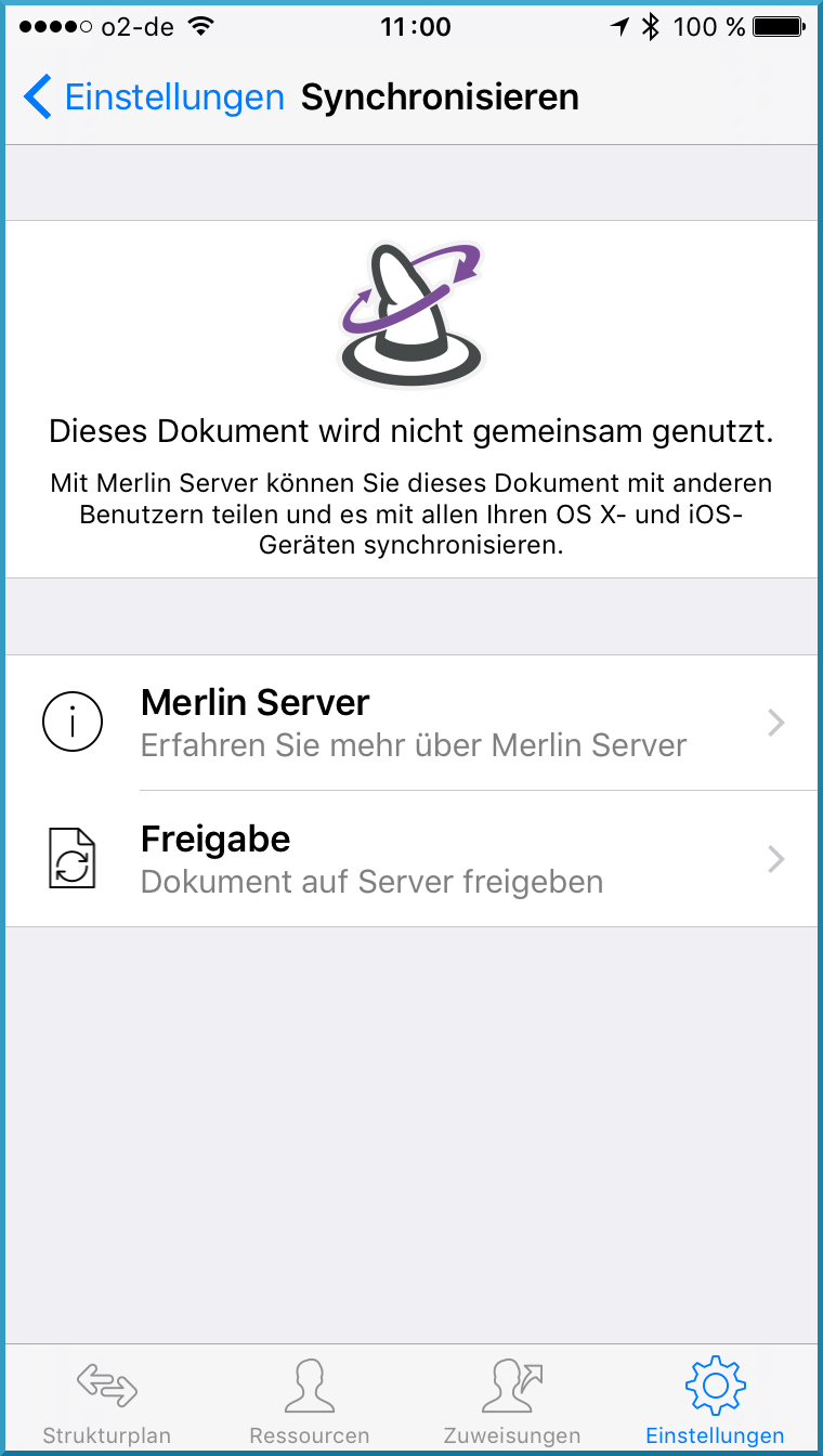 Go:Einstellungen Sync Ohne