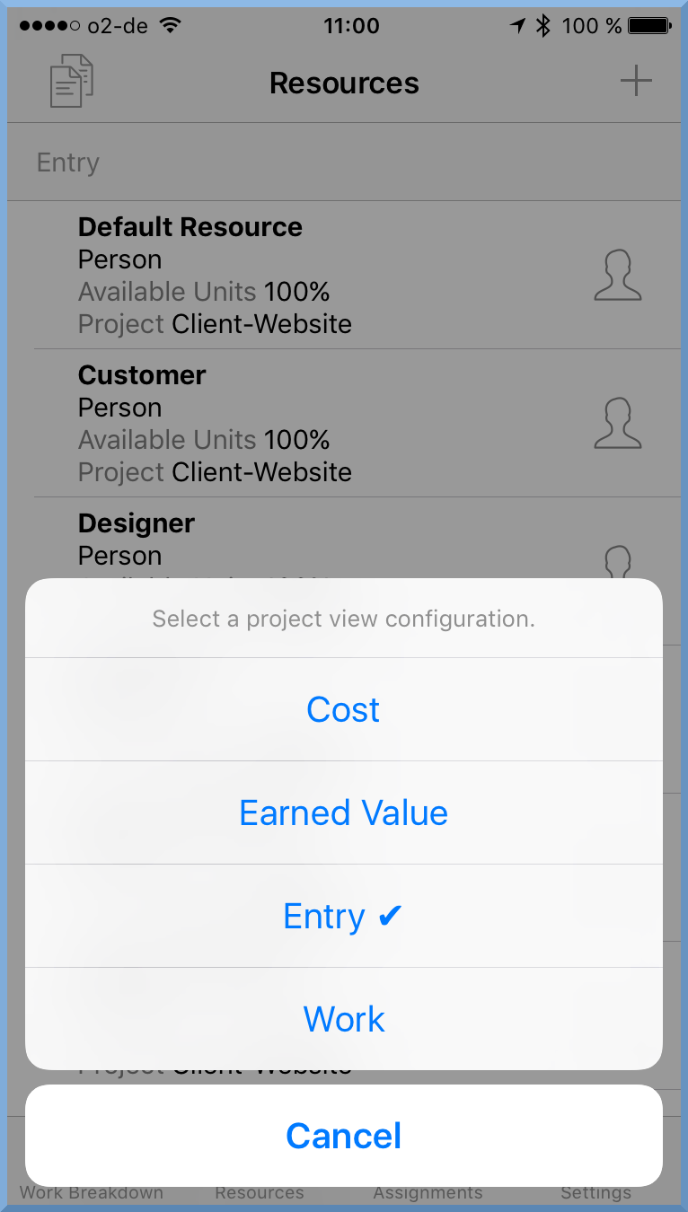 Go:Resources view