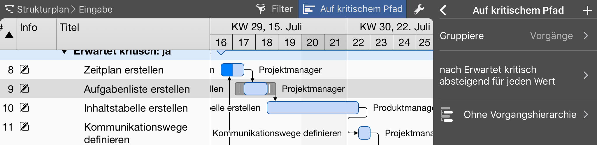 iPad:Gruppierungen Bedingungen