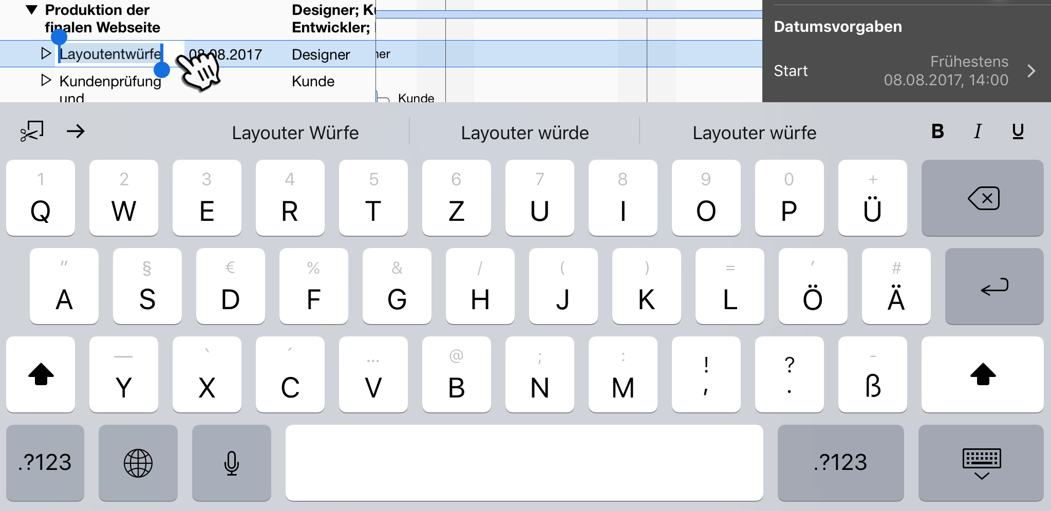 iPad:Tastatur