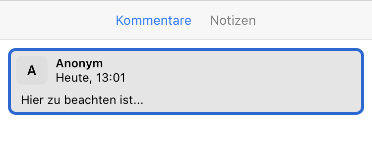 Neuer Kommentar - Anonym