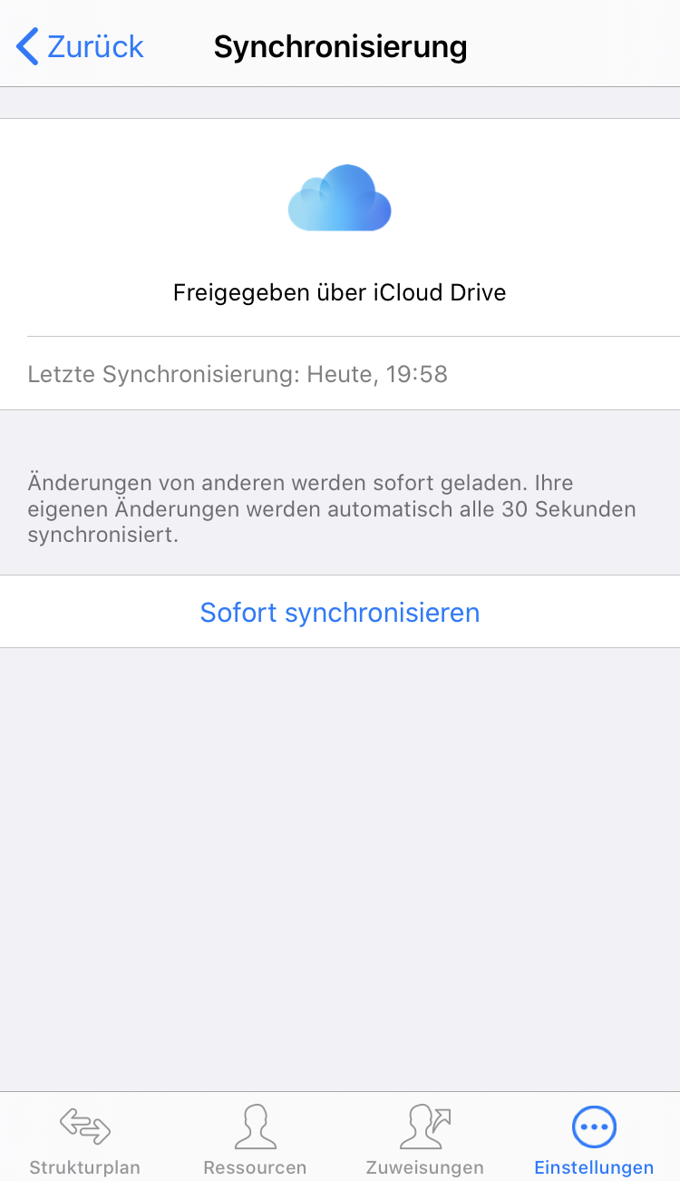 iPhone:Einstellungen Sync Server