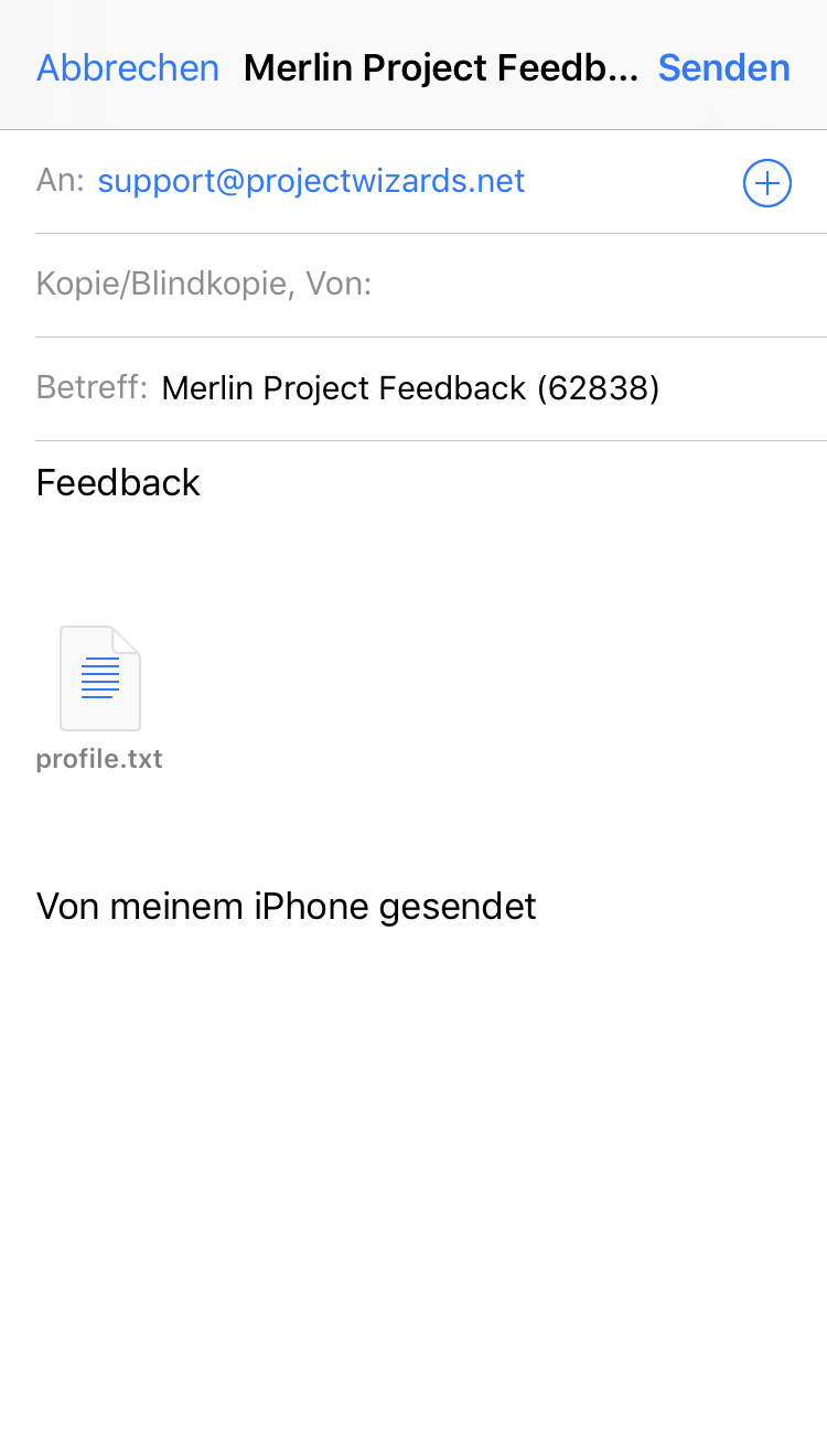 iPhone:Fehler Melden