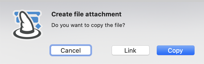 „Add file as attachment“