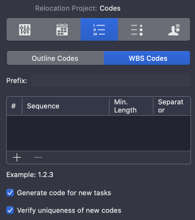 „WBS Codes Inspector“