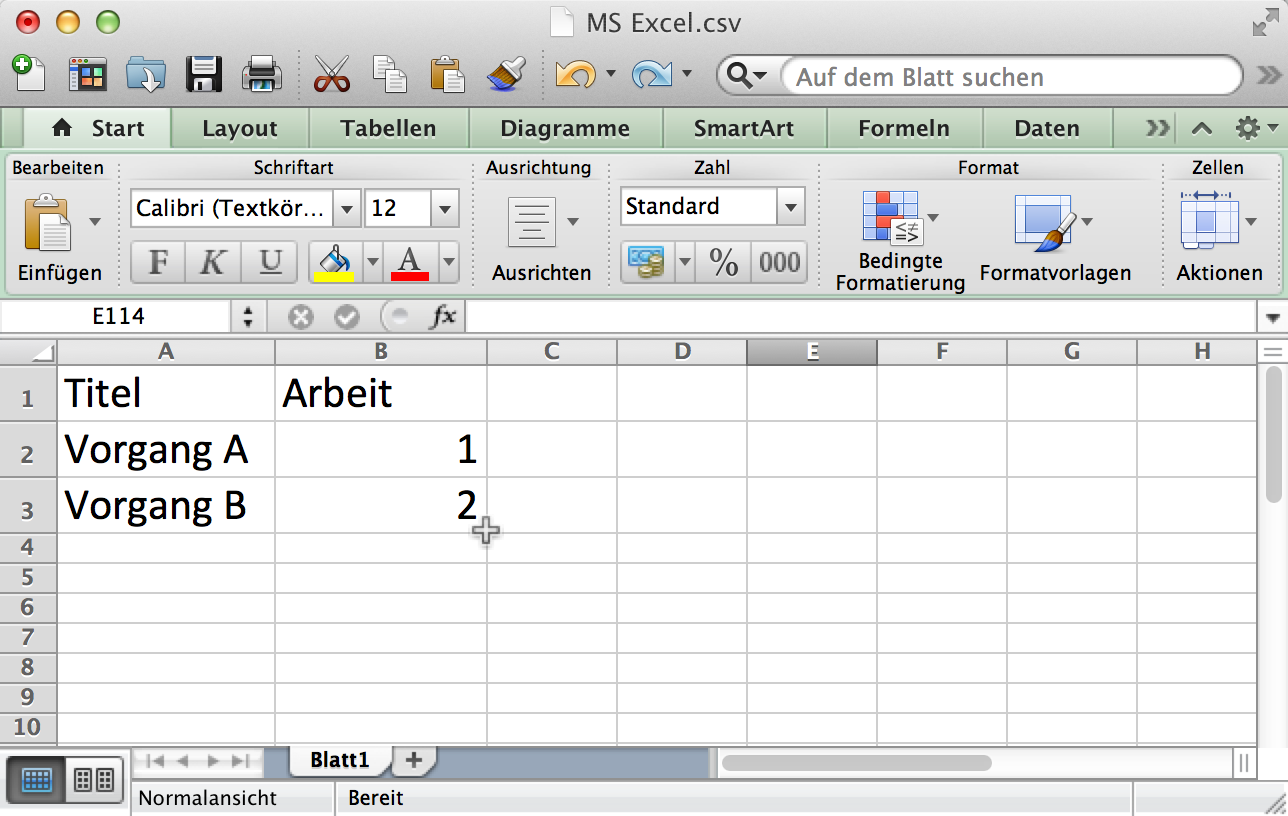 CSV:MS Excel