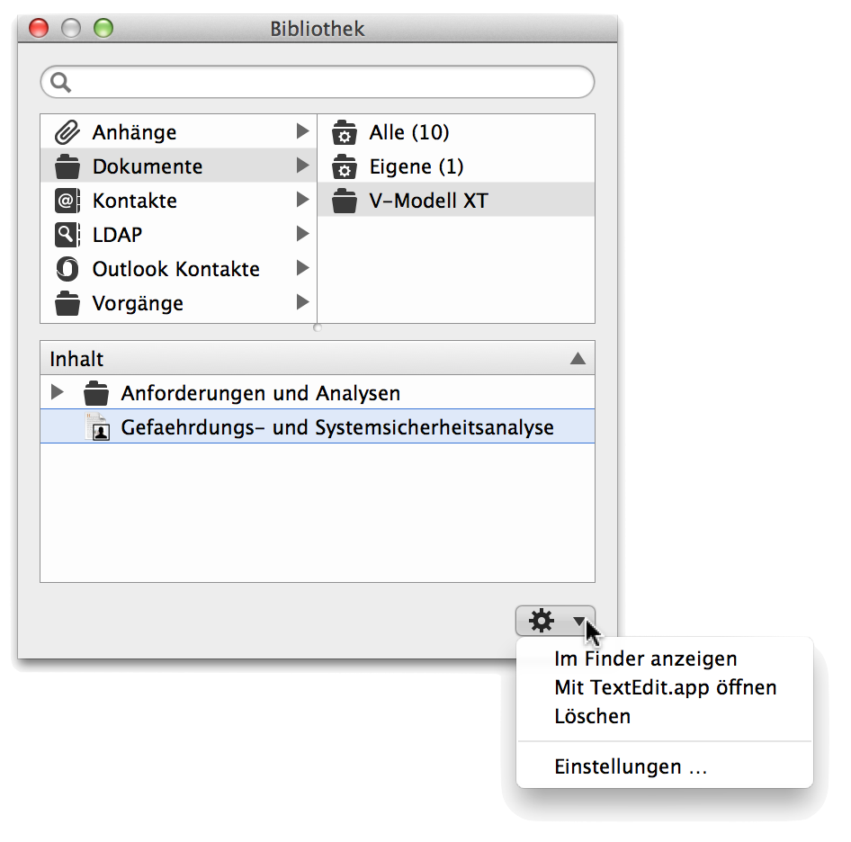 Bibliothek - Zahnradsymbol