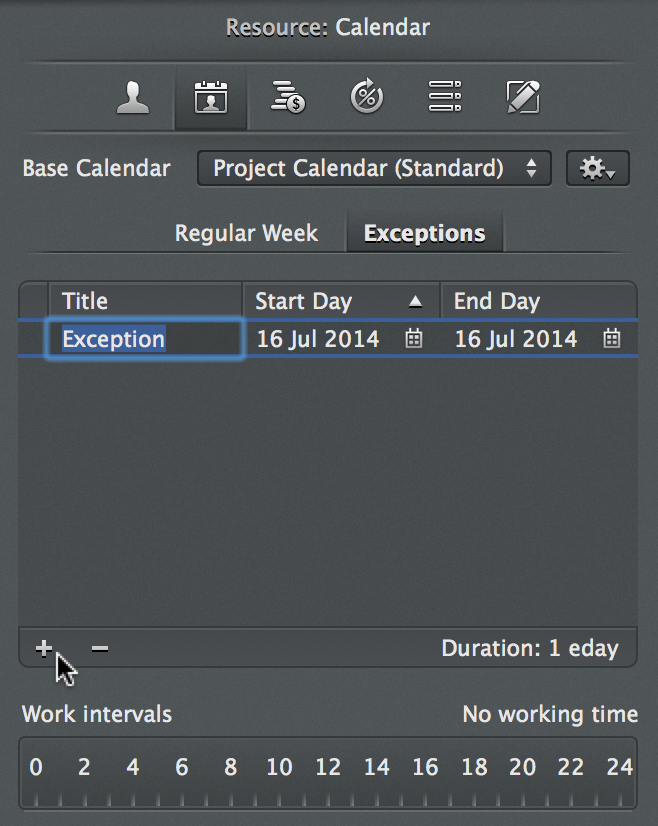 Resource:Calender - Exceptions