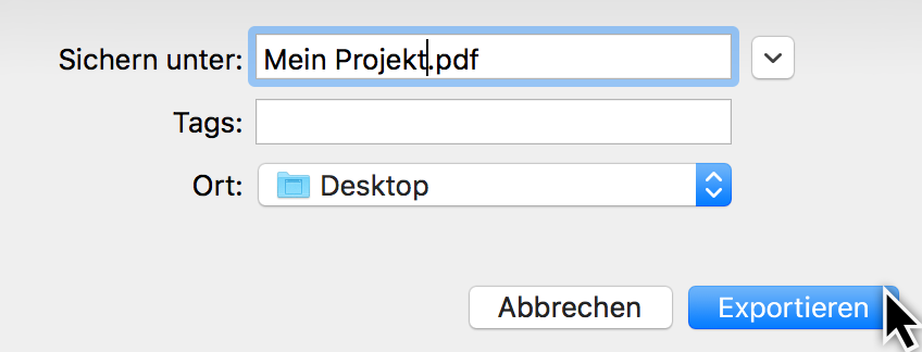 Drucken:PDF Export Sichern