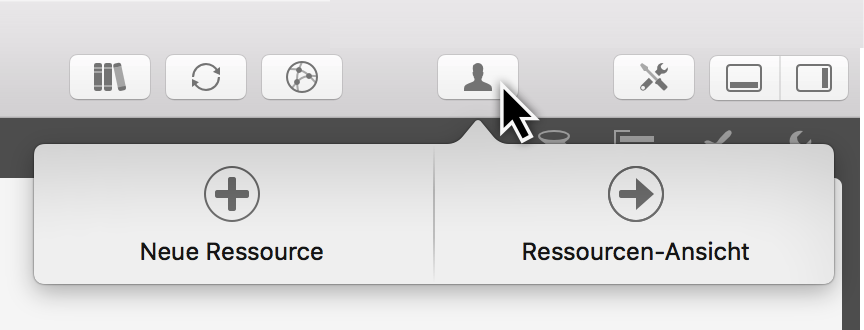 Symbolleiste - Ressourcen