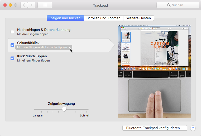 Systemeinstellungen:Trackpad