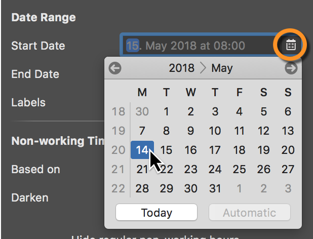 Date Range Start Date