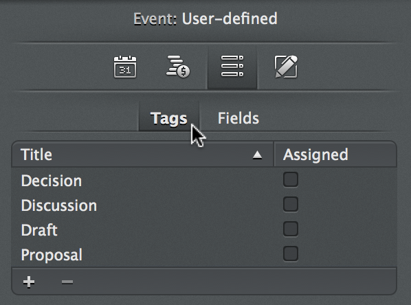 Event:Custom - Tags