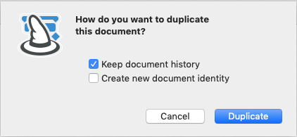 File > Duplicate - Keep document history