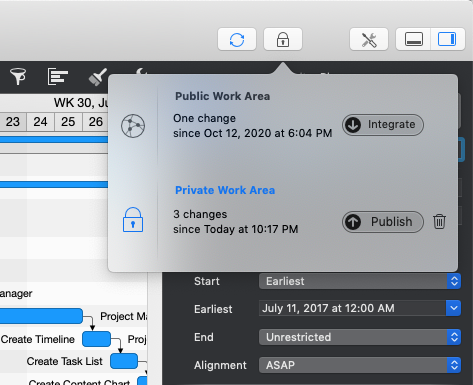 Work Area:Changes in Private Work Area
