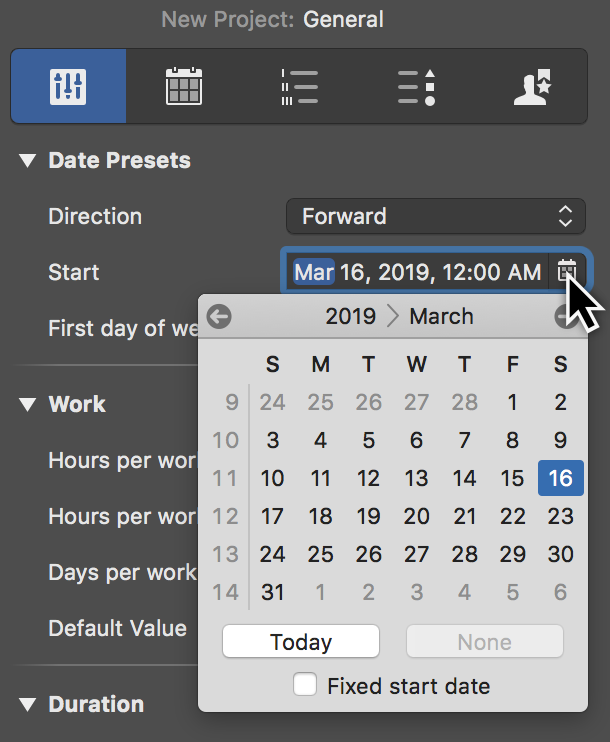 Start date