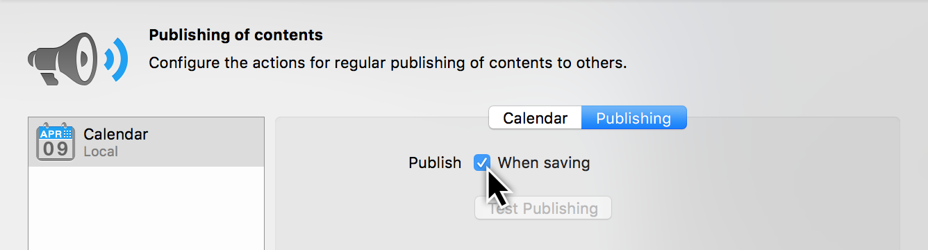 Publish Tab