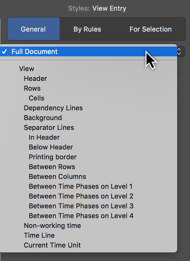 Styles: General > Drop-down Menu