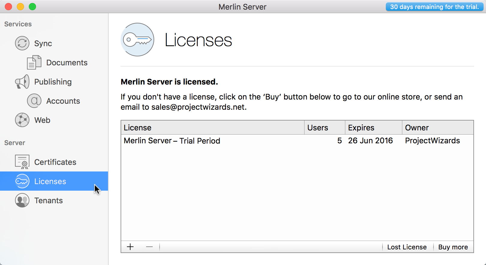 Server:Managing Licenses