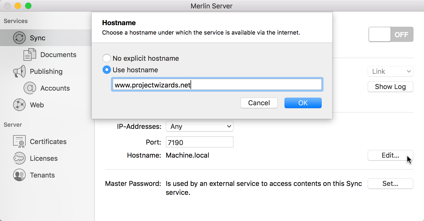 Sync: Hostname