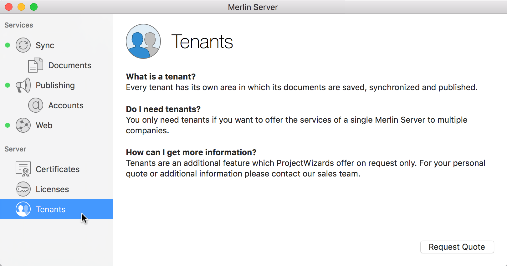 Server:Tenants