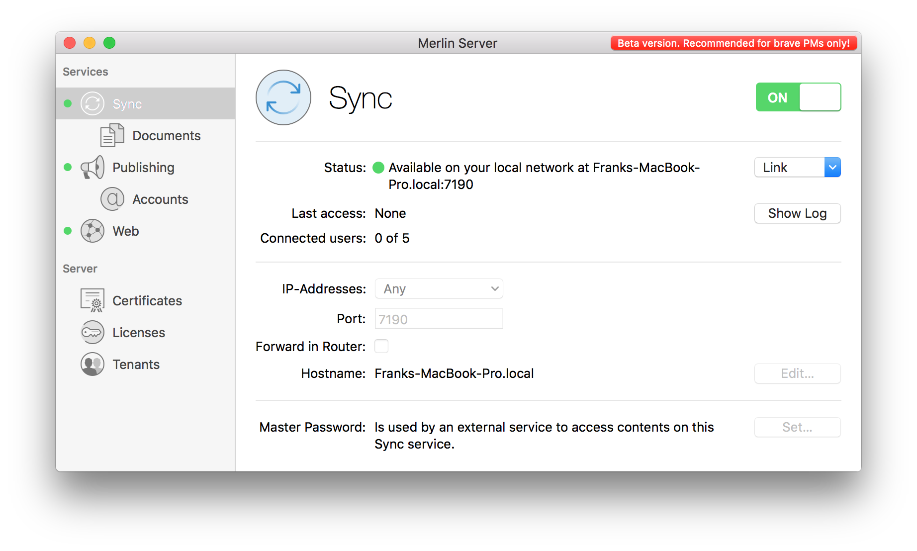 Merlin Server - new Layout Merlin Server - new Layout