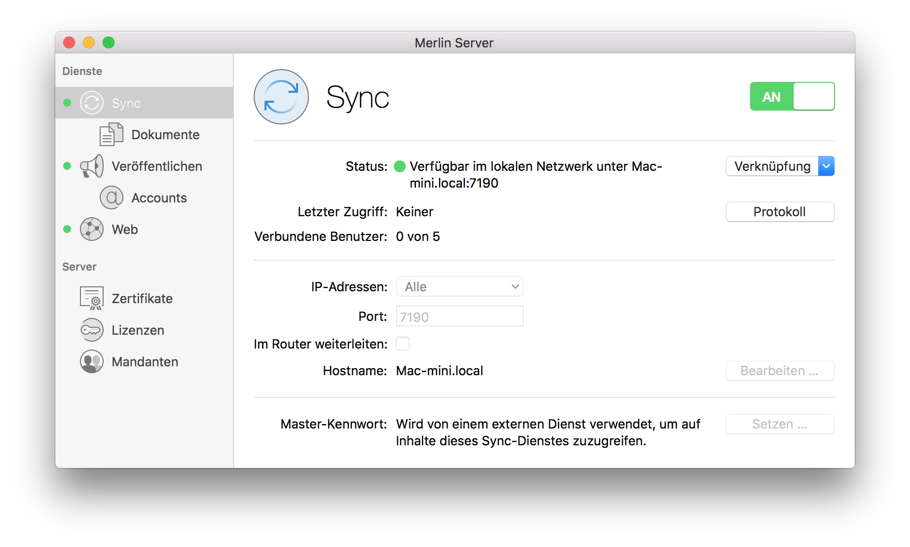 Synchronisation in Merlin Server Synchronisation in Merlin Server