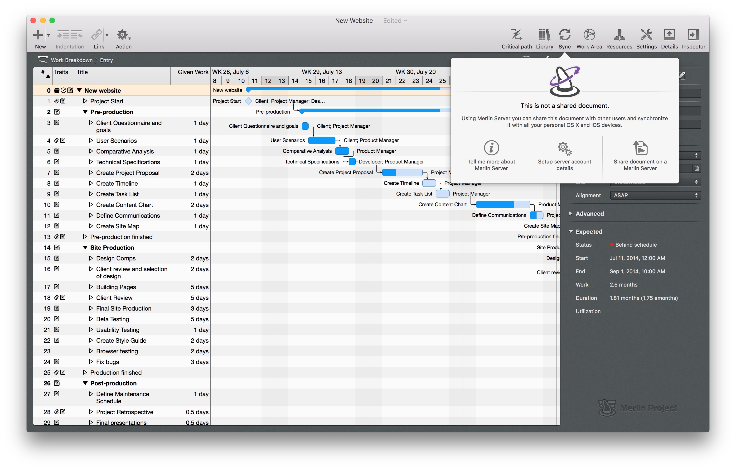Synchronization in Merlin Project Synchronization in Merlin Project