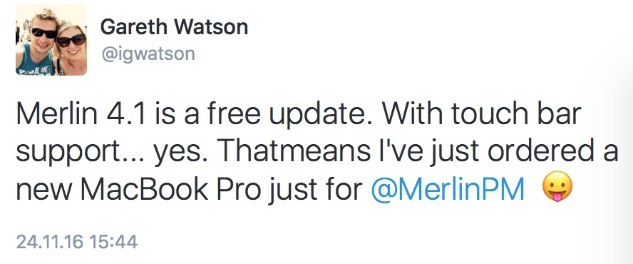 Tweet by Gareth Watson