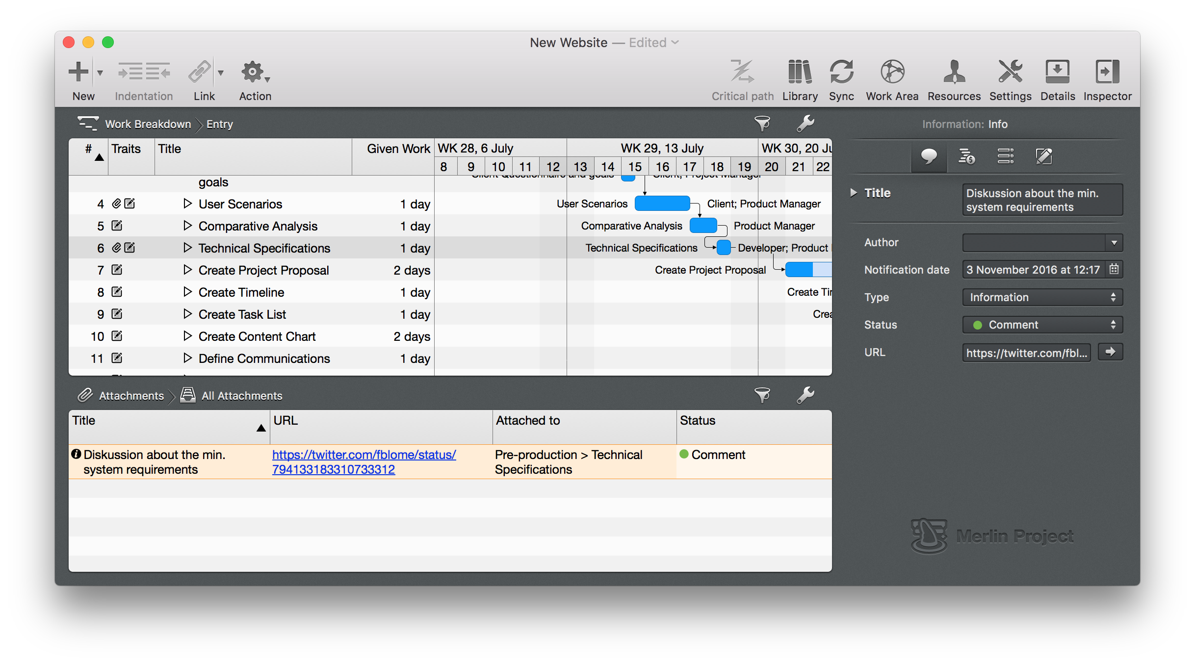 Addind a link inside your project plan Addind a link inside your project plan
