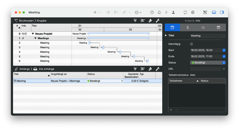 Wiederholdende Vorgänge in Merlin Project anlegen
