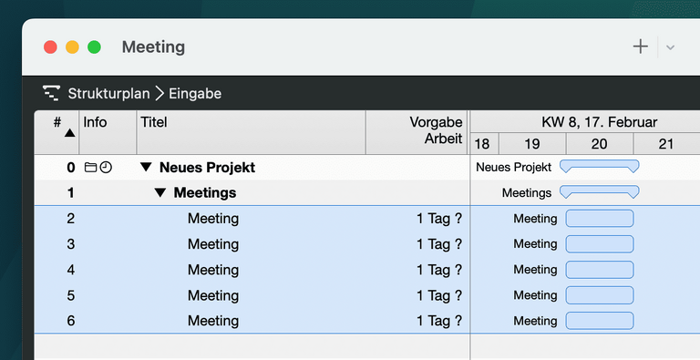 Wiederholende Vorgänge in Merlin Project anlegen