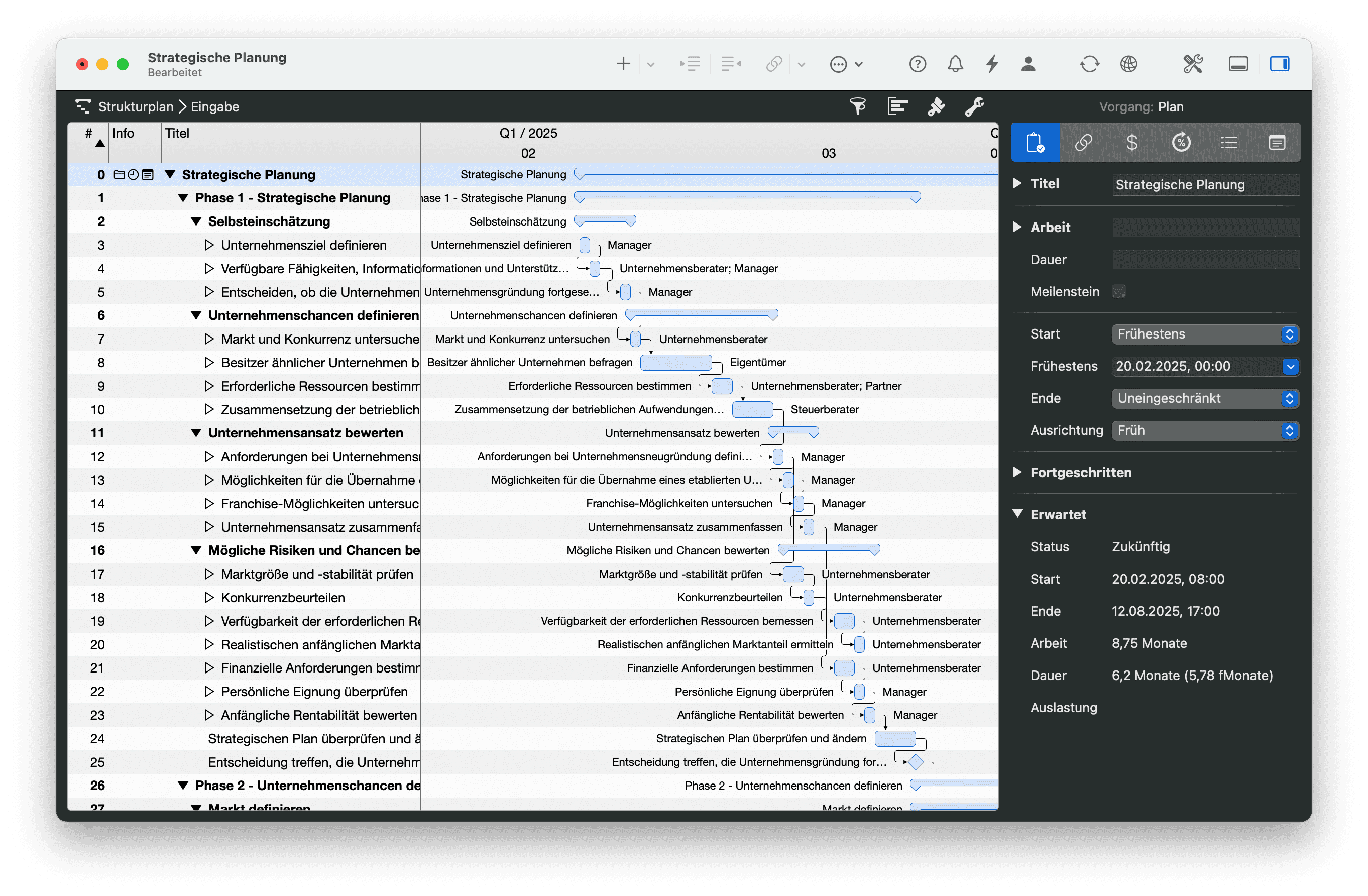 Eine neue Roadmap anlegen in Merlin Project Eine neue Roadmap anlegen in Merlin Project