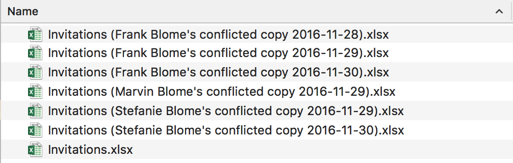 Dropbox conflics