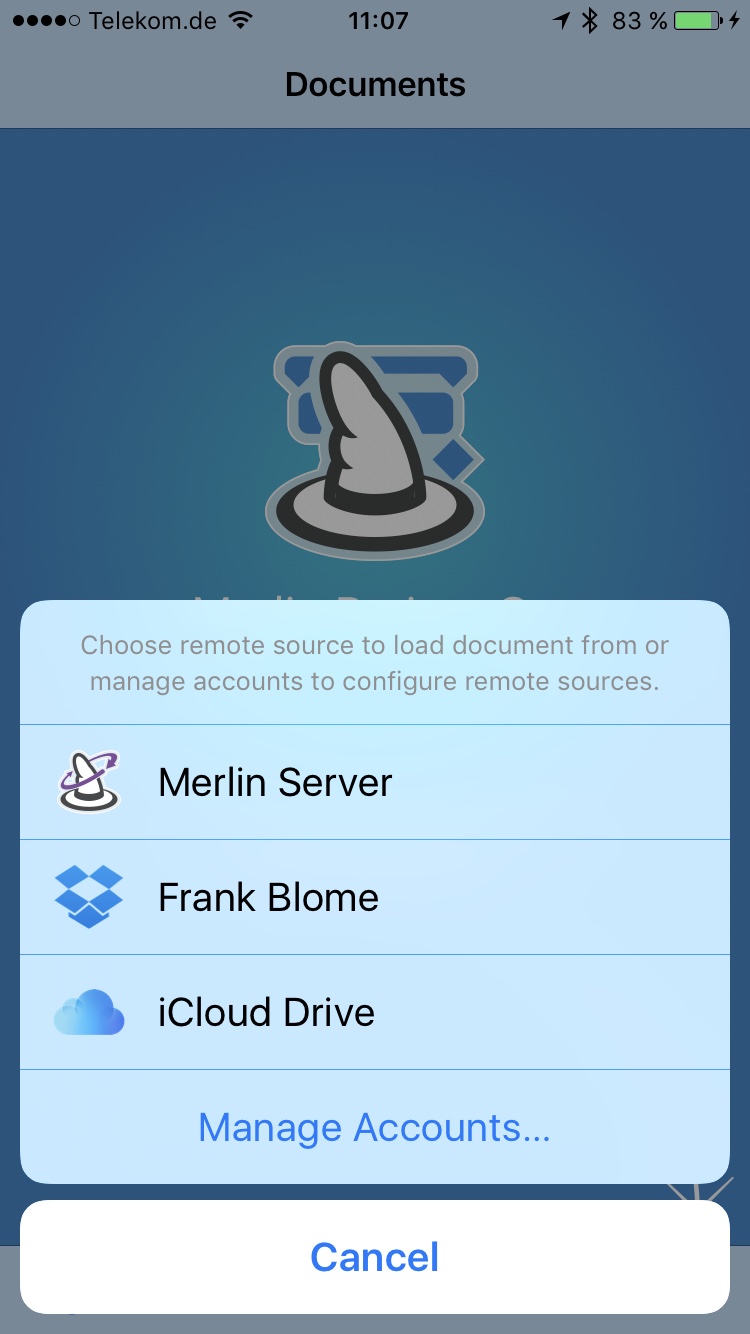 iOS Accounts in Merlin Project on iPhone