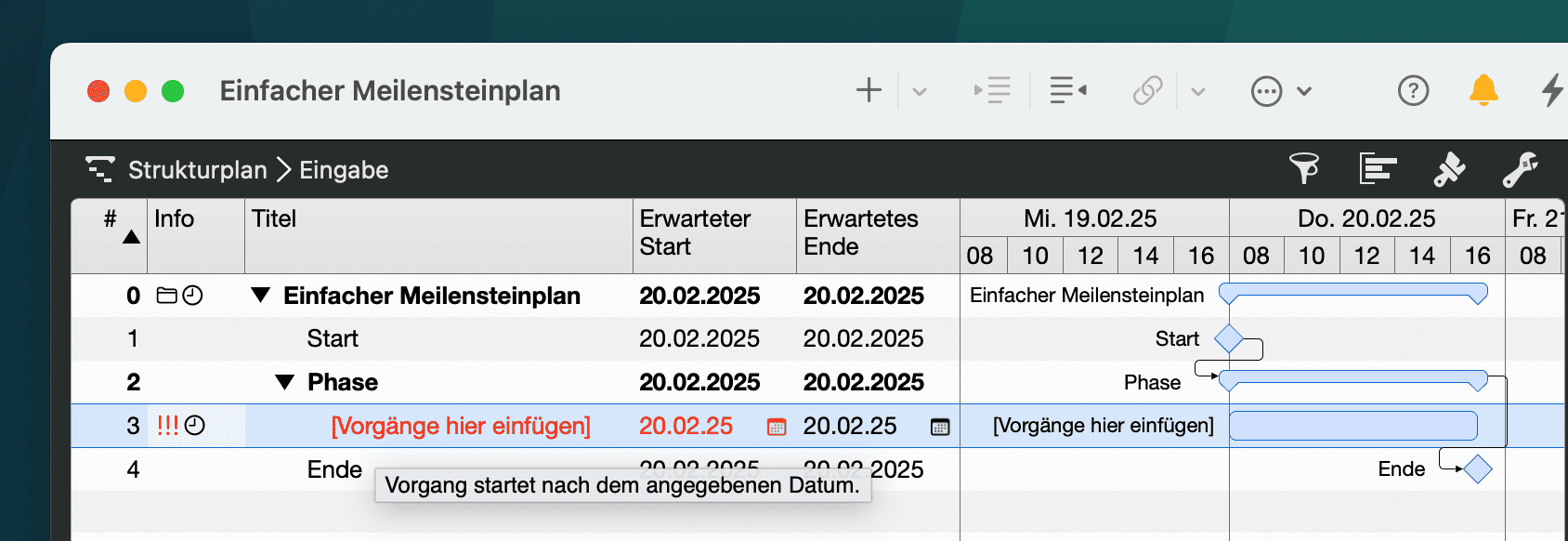 Planungskonflikte verstehen und lösen - Vorgang startet nach dem angegeben Datum Planungskonflikte verstehen und lösen - Vorgang startet nach dem angegeben Datum
