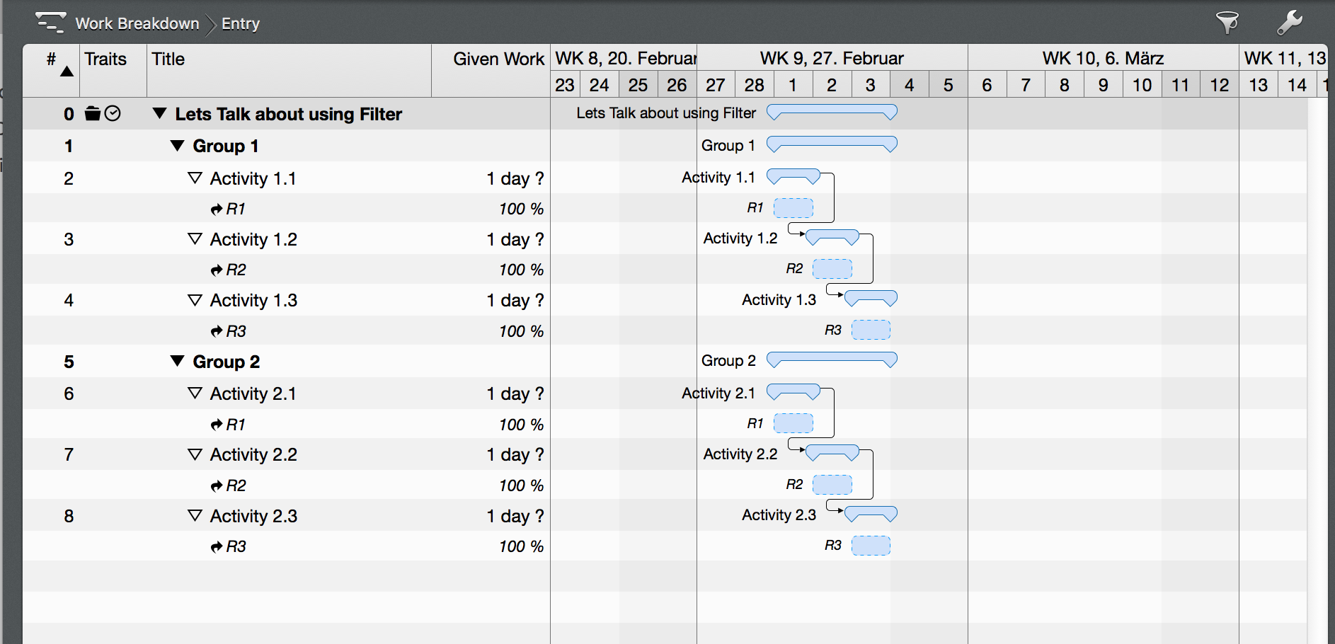 Using Filter options