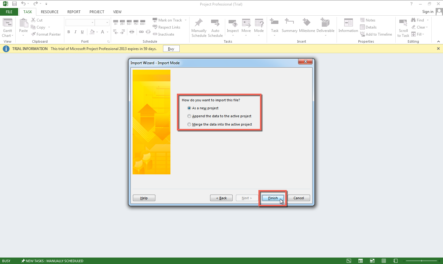 Import to MS Project